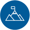 Icon showing a flat at the top of a mountain